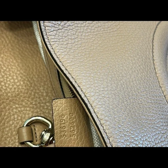 Authentic Gucci Soho Beige Leather Chain Shoulder Bag - Picture 10 of 12